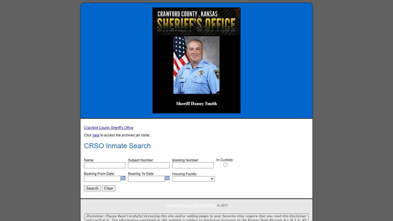 CRSO Inmate Search - City of Pittsburg