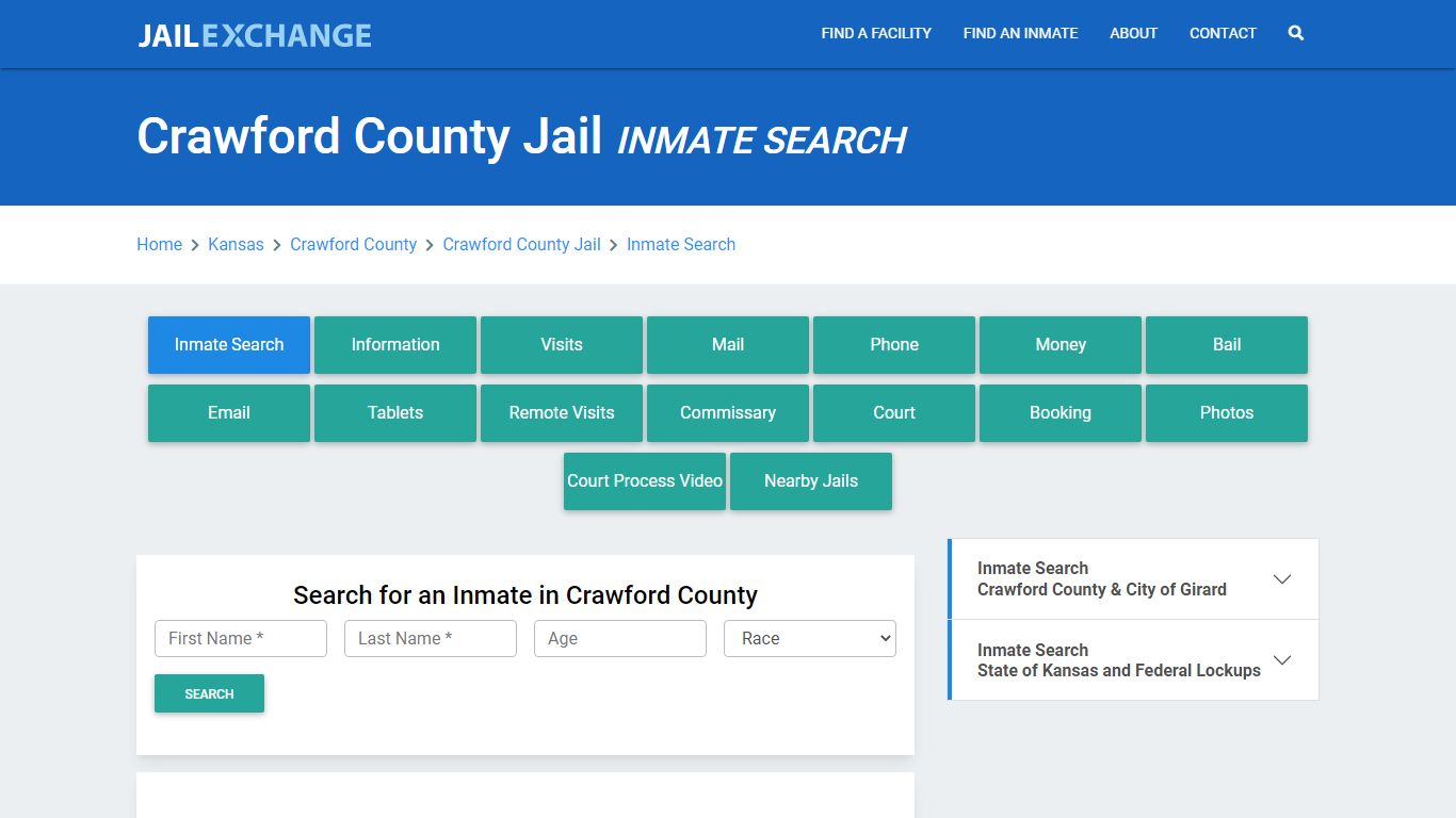 Crawford County Jail, KS Inmate Search: Roster & Mugshots - Jail Exchange