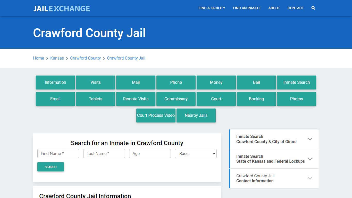 Crawford County Jail Roster Lookup, KS, Inmate Search